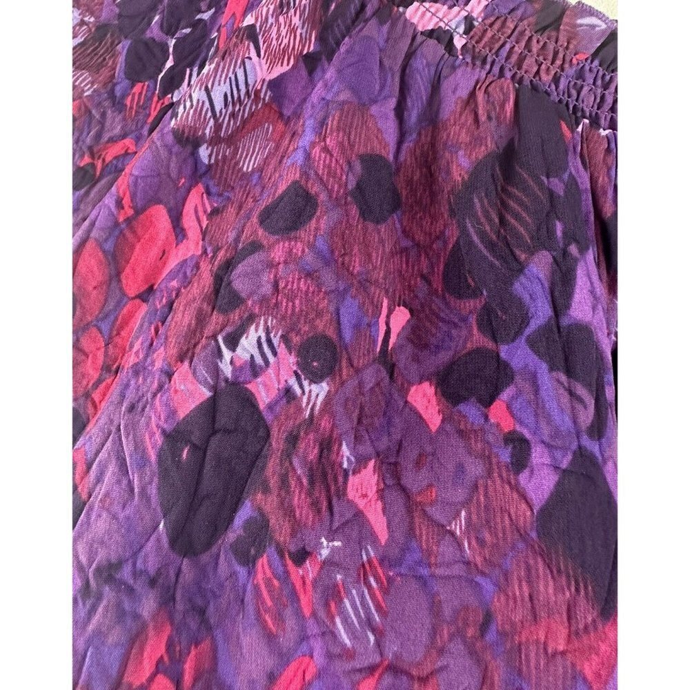 Catherines Womens Top Maggie Barnes Purple Floral Textured Blouse Sz‎ 2X - Picture 4 of 5